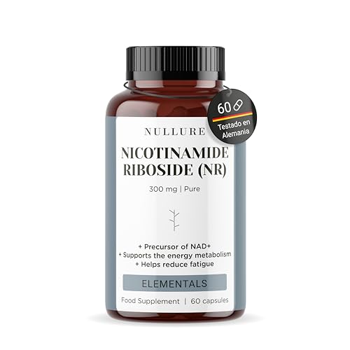 Nullure NAD Nicotinamide Riboside 300 mg 60 cápsulas | NAD+ Boost | Certificado Clean Label | Testado por terceiros | Vegan e sem aditivos | Alternativa NMN | NR puro 99% | NADH | Fabricado em Espanha