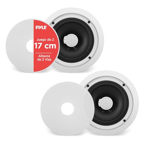 Pyle colunas de teto, parede, 6,5", 250W, duplos, tweeter de polímero de 1", 65Hz-22kHz