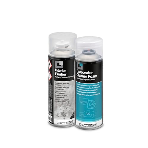 ERRECOM Total Care, tratamento purificador completo para sistemas de ar condicionado de automóveis e habitáculos, fragrância de Talco, 2 frascos de 200 ml