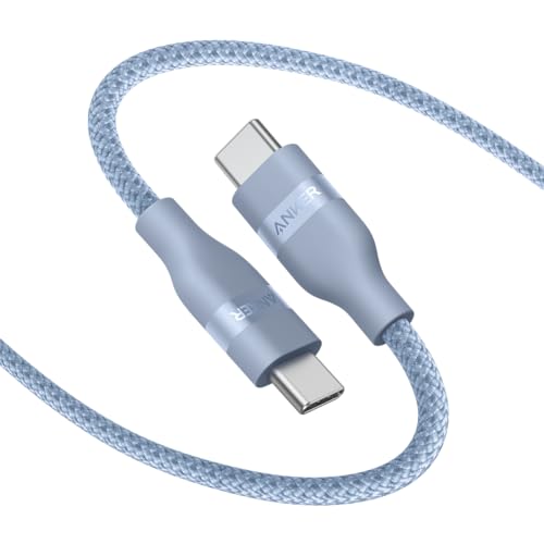 Anker Cabo USB C a USB C entrançado reciclado de 240 W, cabo de carregamento rápido com carregador de tipo C para iPhone 16/16 Pro/16 Plus/16 Pro Max, MacBook Pro, iPad Pro, iPad Air, Galaxy S23 (1, 8
