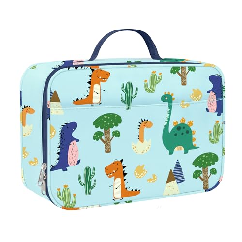 Clastyle Saco térmico porta-alimentos bebé azul mundo dinossauro, saco almoço infantil cato reutilizável, saco de comida crianças crianças menina para viagem piquenique berçário