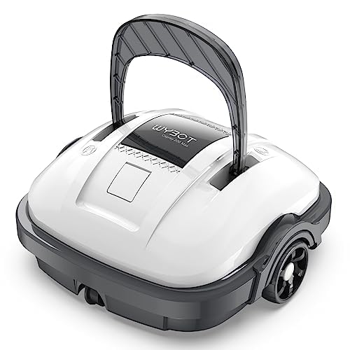 Robot Limpeza de fundos de piscina elétrica sem cabo para aspirador piscinas de até 80 m², 100 m de filtração dupla e estacionamento automático, robô limpa fundos piscina com motores de dupla tração
