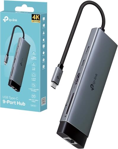 TP-Link UH9120C - Hub USB 3.0 de 9 portas com carregamento rápido, transferência de dados para 5 Gbps, adaptador de corrente incluído, plug & play, compatível com Windows, macOS e Linux, design