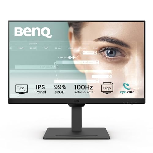 BenQ GW2790T Monitor de 27" IPS 1080p para escritório em casa, 100 Hz, design ergonómico, 99% sRGB, VESA, HDMI, DP, B.I, Low Blue Light, modo ePaper, modo de programação, certificado pela TÜV