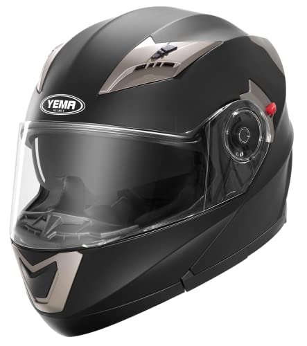 Capacete motocicleta modular ECE homologado - YEMA YM-925 capacete de mota integral Scooter para mulher homem adultos com viseira dupla