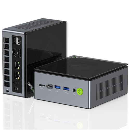 Mini PC Gaming GMKtec M7 – AMD Ryzen 7 PRO 6850H (8 núcleos/16 fios, até 4,70 GHz) Computador de secretária com LAN dupla 2,5G, suporte para 4 ecrãs, 32 GB RAM DDR5, 512 GB SSD PCIe, USB duplo