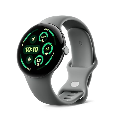 Google Pixel Watch 3 (45 mm) - Caixa de alumínio verde líquen mate - correia em cor verde líquen - Wi-Fi