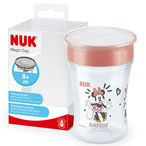 NUK Magic Cup copo anti-derrame para bebé | borda à prova de derrames de 360°, +8 meses, sem BPA, 230 ml, Disney Minnie Mouse, 1 unidade