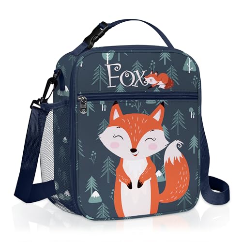 Clastyle Saco térmico porta-alimentos bebé azul raso, lancheira infantil árvore reutilizável com correia, saco de comida menino menina para viagem piquenique berçário