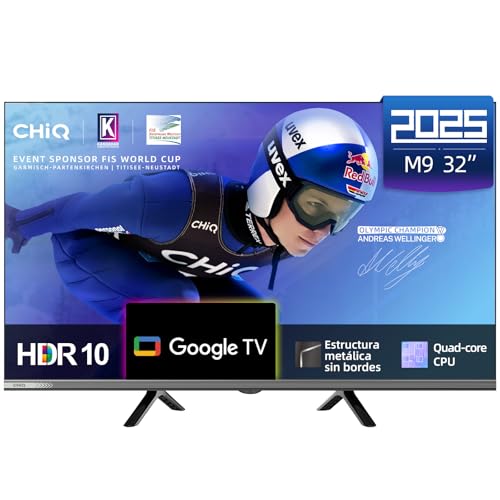 CHiQ TV de 32 polegadas (80 cm), Smart TV, L32M9G, Google Television, HDR de 10, Dolby Audio, Android 11, Google Assistant, DBX-TV, HDMI2, 2025 novo