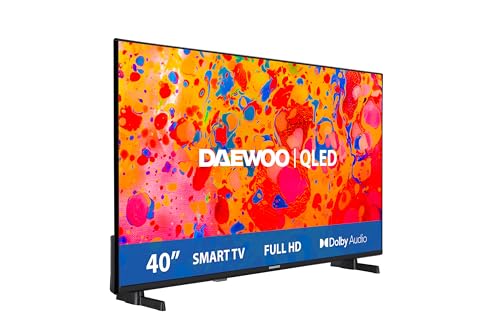 Daewoo 40DM65QV Smart TV de 40" QLED, com resolução Full HD (1920 x 1080), HDR, compatível com assistente de voz Alexa