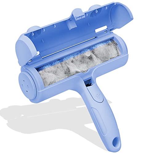Wouble Rolo removedor de pelos de animais de estimação, rolo removedor de pelos de cães e gato, apanhador de pelo de animais de estimação, auto-limpeza reutilizável para móveis, lavandaria, roupa de cama