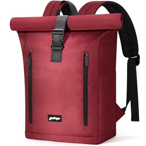 YOKGO Mochila universidade, mochila de viagem, mochilas escolares adolescentes instituto 18-25 l, mochila computador portátil 15,6 polegadas, pack ROLLTOP rolo para homem mulher casual escola