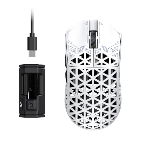 ATTACK SHARK R5 Ultra rato sem fios para jogos de alta velocidade fibra de carbono, ultra leve 39 g, cabo 2,4 G/BT/USB-C, sensor PAW3950MAX, taxa de teste sem fios de 8 KHz, 42 KDPI, PC/Mac