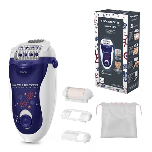 Depiladora Rowenta Silence Soft, dispositivo de depilação suave, função de visão, eficiência multiângulos, acessórios para áreas sensíveis e esfoliação, EP5625F0