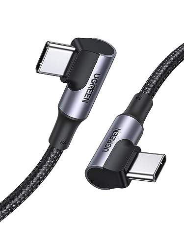UGREEN Cabo USB C PD 100W, tipo C carregamento rápido de 90 graus compatível com MacBook iPad iPhone 16/15 Plus Pro MAX, Galaxy S25 S24 S23 S22, Pixel 6 7 8 9. 3 Meses