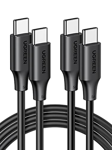 UGREEN Cabo USB C 2 Pack de 100 W, tipo C carregamento rápido PD 3.0, compatível com MacBook, iPhone 15 Plus Pro Max, Galaxy S24 Ultra S23, Surface, Dell, Pixel 8 7 6. 2 Meses