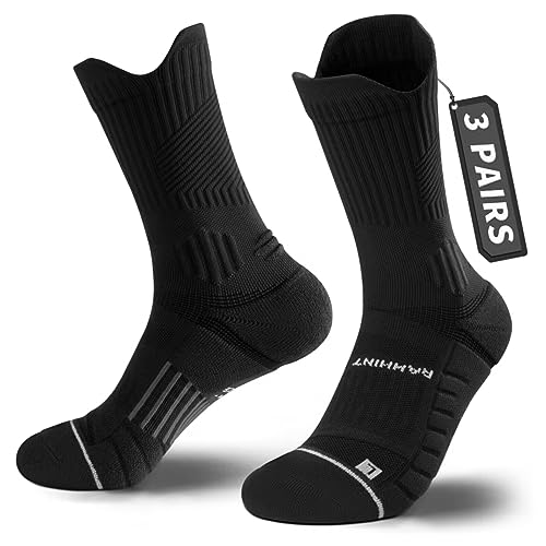 Coolmax 3 pares meias compressão corrida desporto homem, antibolhas, amortecimento, absorção do suor, respirável, suporte do arco, homens e mulheres 35-51
