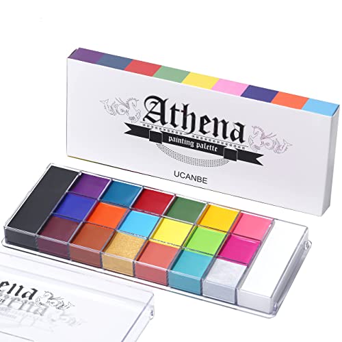 UCANBE Tinta facial profissional 20 cores - pinturas faciais seguras, impermeável, durável - pintura corporal maquilhagem de Halloween, carnaval, Belly Painting