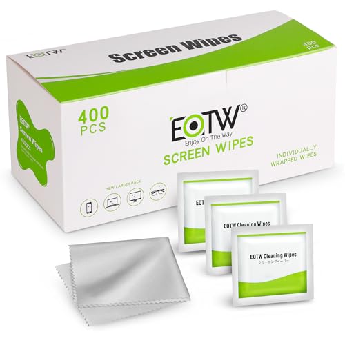 EOTW Toalhetes de limpeza de óculos, 400 toalhetes de limpeza para óculos, ecrãs, lentes, smartphones, câmaras, dispositivos ópticos e eletrónicos