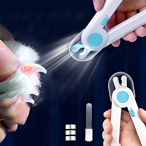 EPROICKS Corta-unhas animais com luz LED, corta-unhas para cão e gato com animal de estimação protetor de segurança, para animais de estimação médios e pequenos corta-unhas profissionais para gatos e