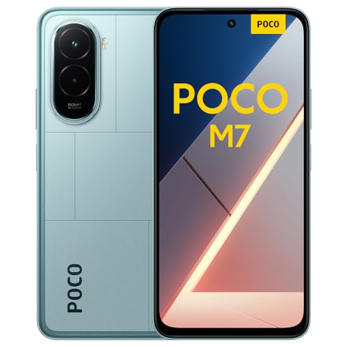 XIAOMI POCO M7 Smartphone de 6 + 128 GB, câmara dupla de 50 MP com AI, ecrã imersivo FHD+ de 6,9", Snapdragon 685, carregamento rápido de 33 W e reversível de 18 W, carregador não incluído, azul
