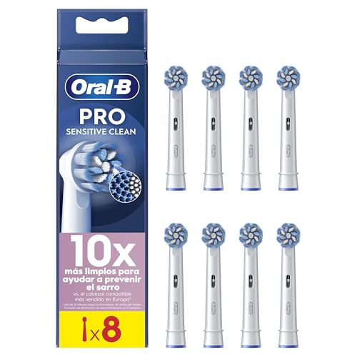 Oral-B Pro Sensitive Clean Peças sobresselentes para escova de dentes elétrica, conjunto de 8 cabeças, branco - originais