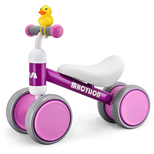 MHCYLION Bicicleta sem pedais para crianças a partir de 1 ano de equilíbrio, brinquedos bebés de 1 ano, bicicleta bebé com 4 rodas para bebés de 10 a 24 meses, bicicleta para meninos e meninas como