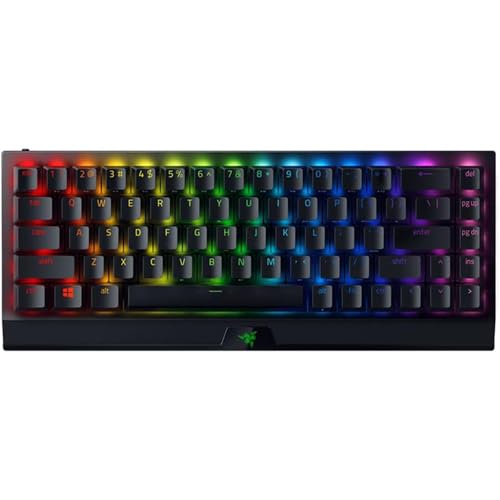 Razer BlackWidow V3 Mini HyperSpeed (Interruptor verde) - teclado mecânico sem fios para jogos 65% (Interruptores mecânicos Clicky, Bluetooth, USB-C, teclas ABS de duplo disparo) design US| preto
