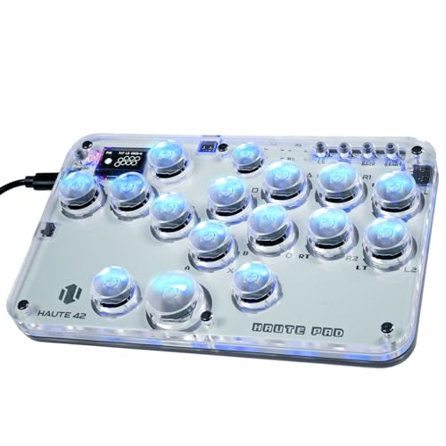 Sehawei Arcade Stick 16 Keys All-Button Gamerfinger with Custom RGB e Turbo Functions, Arcade Controller Street Fight para PC/Ps3/Ps4/Switch / Steam Game Keyboard-Supports Hot Swap & SOCD (G16)