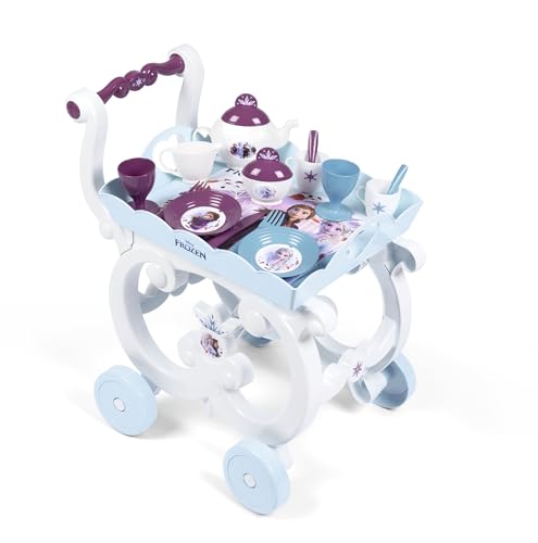 Smoby - Frozen 2 Carrinho de chá- com bandeja removível, multicolorido, 17 acessórios (7600310517)