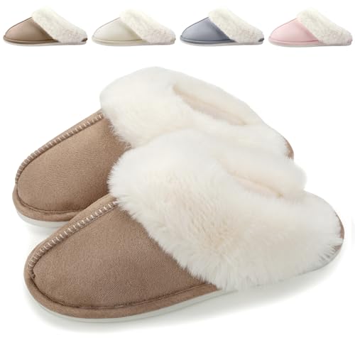 Zapatillas de Estar por Casa Mujer Hombre Invierno Zapatos Caliente de Lana Antideslizante Pantuflas Casa Peluche Forro Comodas Slippers