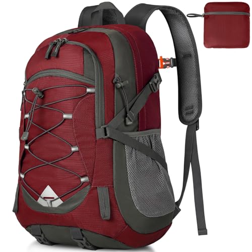 IGOLUMON Mochila de caminhada de 40 l mochila dobrável ultraleve mochila de viagem mochilas de marcha para homem mulher para acampar viagens excursões acampadas montanha ao ar livre, preta