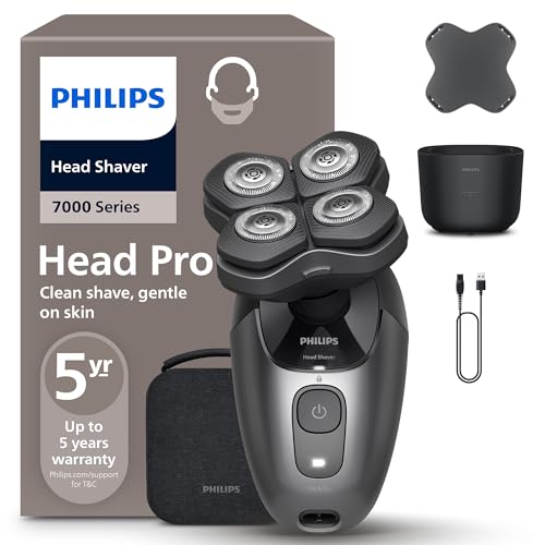 Philips Aparadora cabeça série 7000 Pro, máquina de barbear para homens e mulheres, cabeça flexível de 360°, lâminas ComfortCut para barbear amassada e suave, HS7980/15