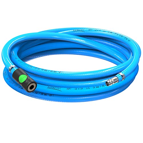 AUPROTEC Conjunto de mangueira de ar comprimido Ø 13 mm interior 10 ?m, mangueira de PVC com acoplamento de segurança Prevost S1 para compressores de ar, mangueira de compressor AUPROTEC altamente