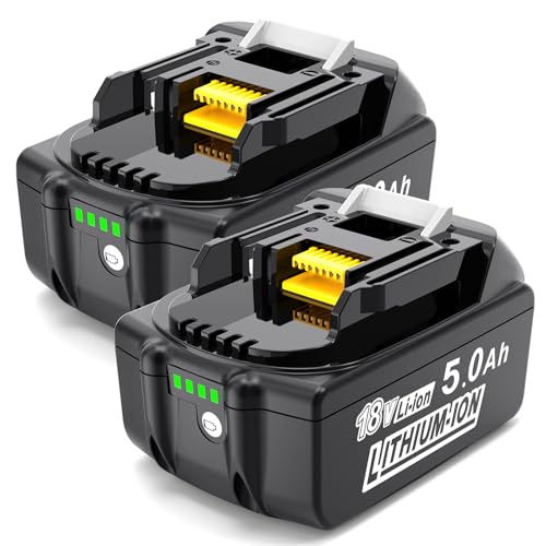 MoeuGreenBattX Bateria de substituição para Makita 18 v: Bateria de substituição de 5,0 Ah Li-Ion compatível com BL1850B BL1850 BL1860B BL1860 BL1840 BL1830 BL1820 194205-3 LXT-400 (220 Unidades )