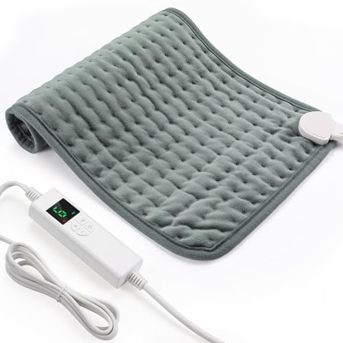 OneAmg Cobertor elétrico lombar, esteira elétrica mit 4-Stunden-Timer und 6 Heizstufen, almofada elétrica lombar com comando à distância digital, fecho automático, lavável na máquina, 30 x 60 cm,