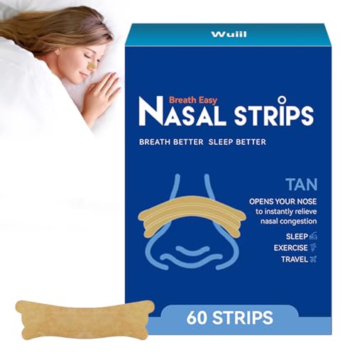 Tiras nasais anti-ressonar, tiras nasais para facilitar a respiração, alivia instantaneamente a congestão nasal, 60 tiras nasais anti-ressonar para dormir, melhor respiração ao dormir e praticar