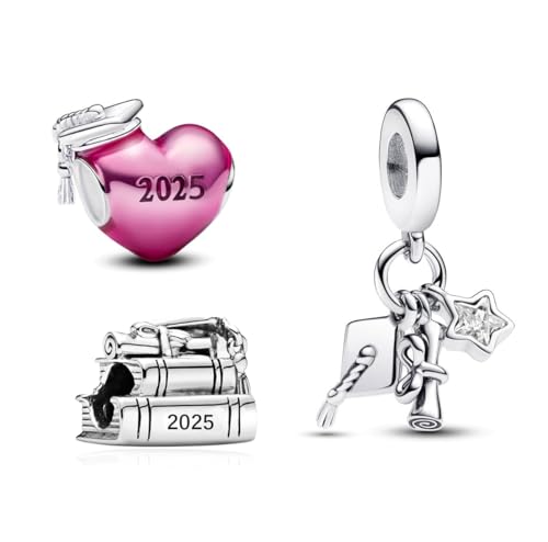 PHCLASY 2025 Graduação Charms contas pendente compatível europeu pulseira colar, graduação Charm para mulher