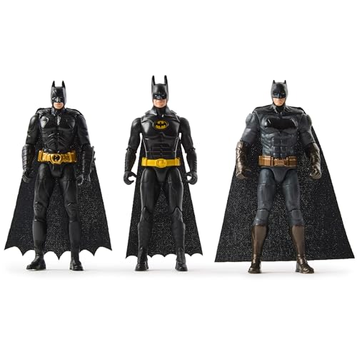 DC Comics - Pacote de 3figuras de ação 10 cm edição 85º aniversário: Batman retorna, o cavalheiro escuro e o batman v super-perman: O amanhecer da justiça-6070909 - brinquedos super-heróis