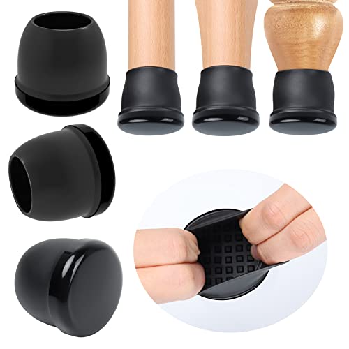 Ezprotekt Tampa redonda preta para pernas de cadeira, 37 - 50 mm, capas para pernas de cadeira, protetores suaves para pernas de cadeira