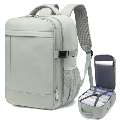 Lossga Mochila viagem cabine avion 40 x 20 x 25 para Ryanair, Verde claro, 45 x 36 x 20 cm