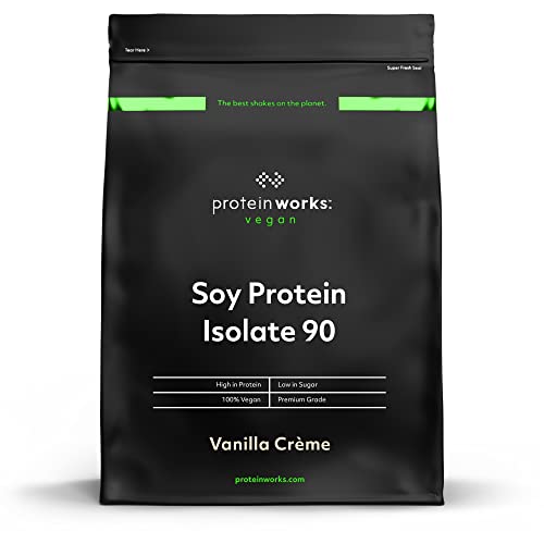 THE PROTEIN WORKS Proteína de soja 90 (isolada) | Creme Alla | 100% vegano | procedente de fontes sustentáveis, baixo em gordura, baunilha, 2000 gramas