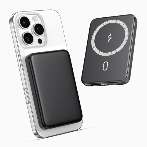 Magnético-bateria-externa-sem fio-10000 mAh - 20 W PD carregamento rápido Power Bank Wireless carregador portátil com ecrã LED e USB-C de entrada/saída bateria portátil para iPhone 16/15/14/13/14 2