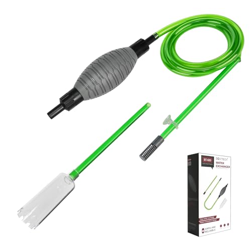 boxtech Limpador de fundos sifão de aquário, aspirador para aquário, limpador de areia da bomba do permutador de água do sifão a vácuo do aquário, aspiradores de fundo para aquário