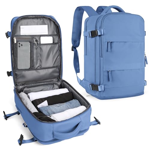 SZLX Mochila de viagem para mulher, mochila a vácuo, bagagem de mão 40 x 30 x 20 Ryanair Easyjet, mochila de transporte impermeável para desporto ao ar livre, malas de viagem para computador portátil