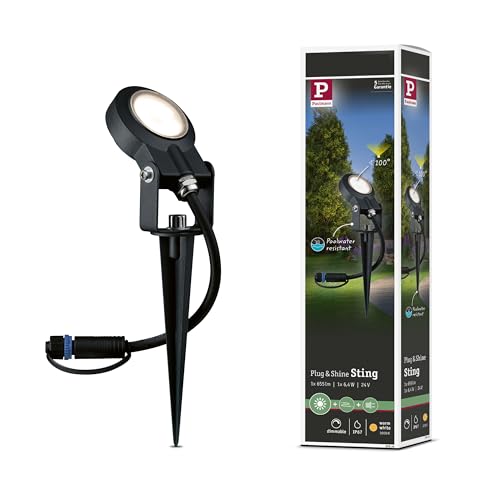 Paulmann 93934 Foco Plug & Shine Sting IP67 3000K 6W 24V ângulo de irradiação 100° 93934 iluminação exterior LED estaca iluminação para jardim