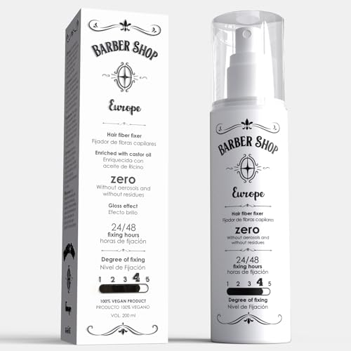 Spray Fibra Capilares de 200 ml, laca sem gás ecológica enriquecida com óleo de rícino - spray fixador de cabelo homem e mulher concentrado, verniz de cabelo profissional para fixar fibra de empilhar.