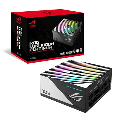 ASUS ROG Loki SFX-L 1000 W Platinum Fonte de alimentação modular (80+ platinum, lâmpada A, ventilador PWM ARGB de 120 mm, Aura Sync, ATX 3.0, compatível com PCIe 5.0, garantia de 10 anos)