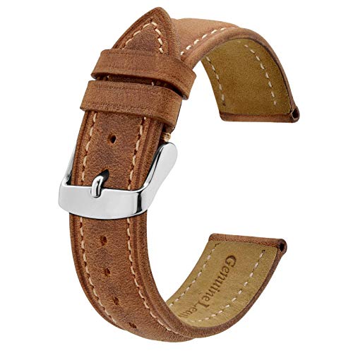 BISONSTRAP Correia de relógio, correia de pele de couro vintage, largura da banda: 14 mm 15 mm 16 mm 17 mm 18 mm 19 mm 20 mm 21 mm 22 mm 23 mm 24 mm